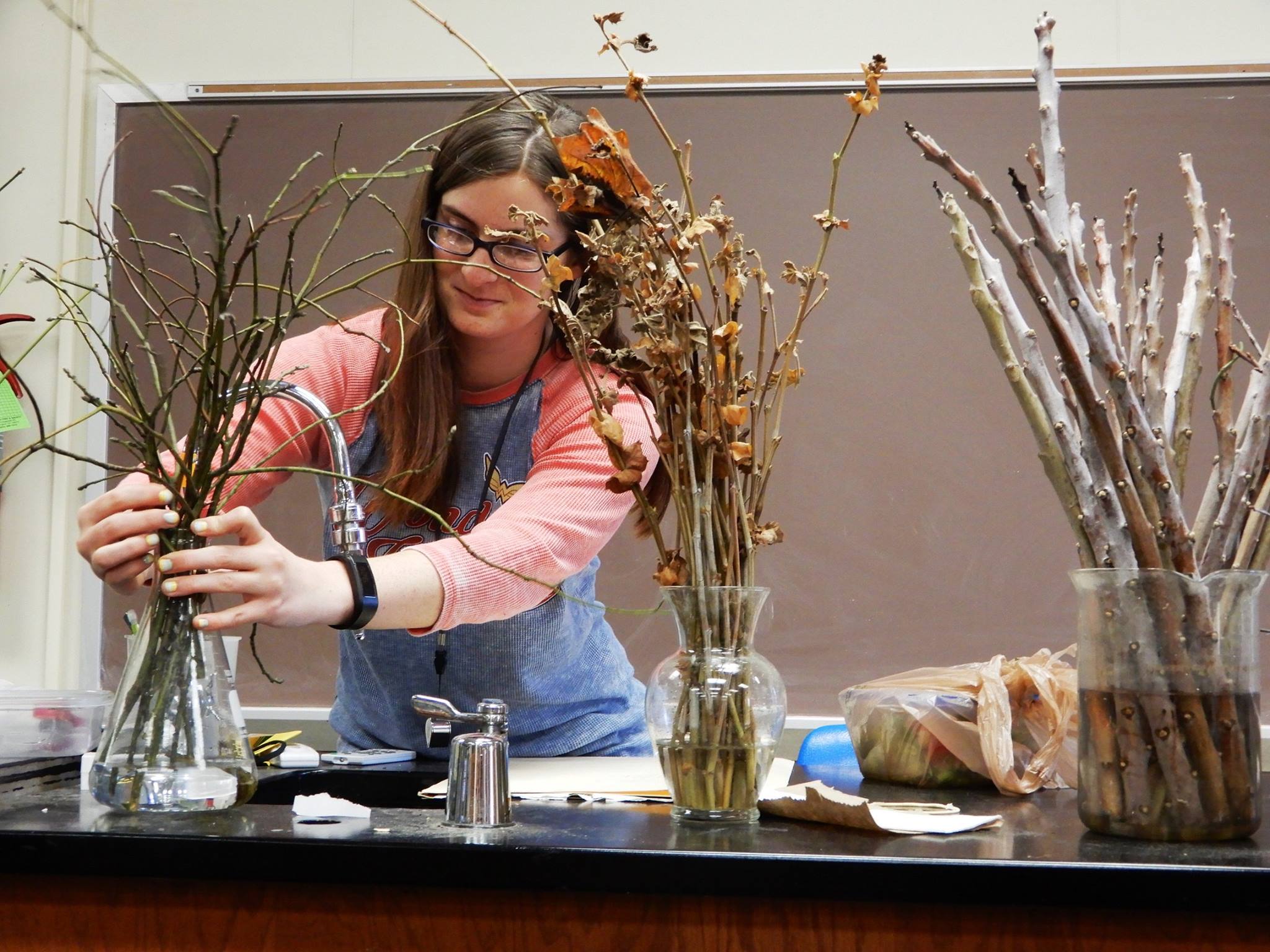 Alex prepping specimens