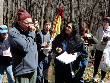 Dr. Nelson teaching outside